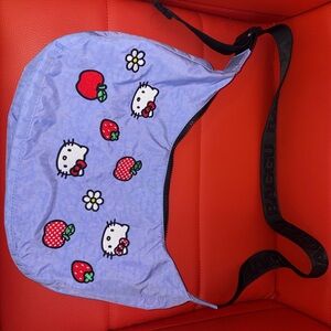 BAGGU Lavender Crossbody Bag with Hello Kitty and Strawberry Design